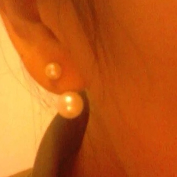 ✨Behind-the-Ear Double Drop Pearl Earrings – Elegant Minimalist Jewelry✨ - Picture 3 of 8